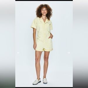 NWT!! Pistola Light Yellow Button-Up Romper- Size XS